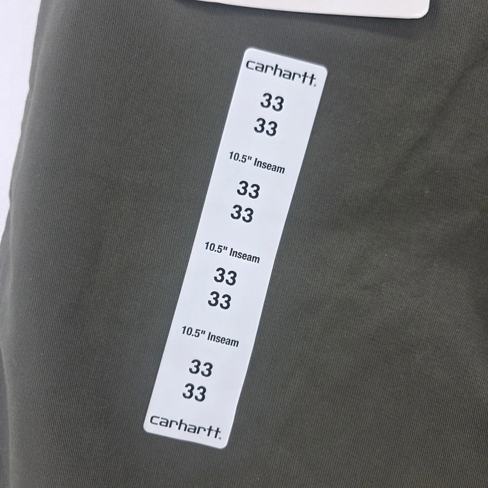 Carhartt Mens B359 MOS Size 33 Moss Green Basic Work Shorts Cotton 10.5 Inseam